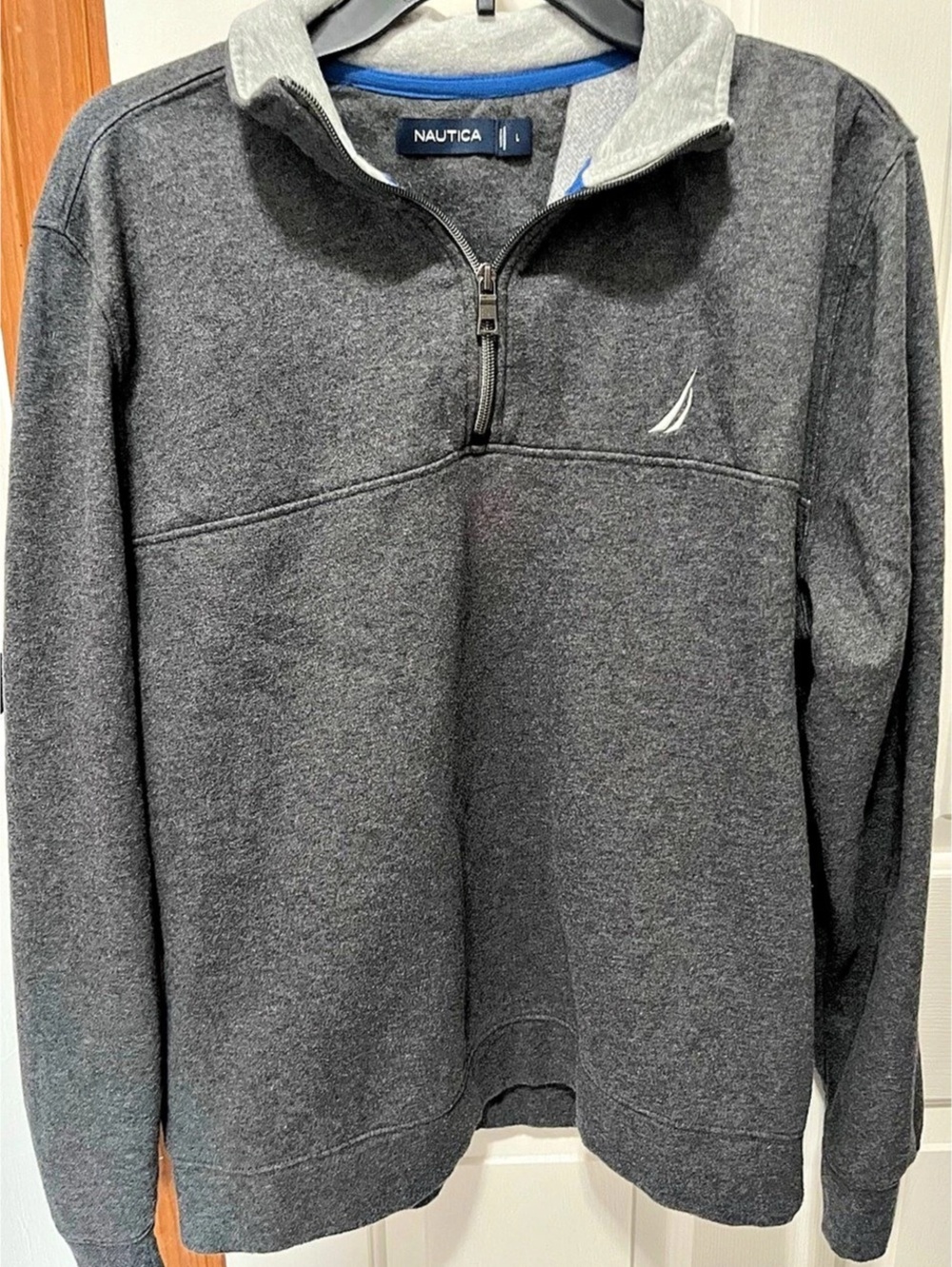 Nautica Men's Quarter-Zip Fleece Sweatshirt Gray Size Large